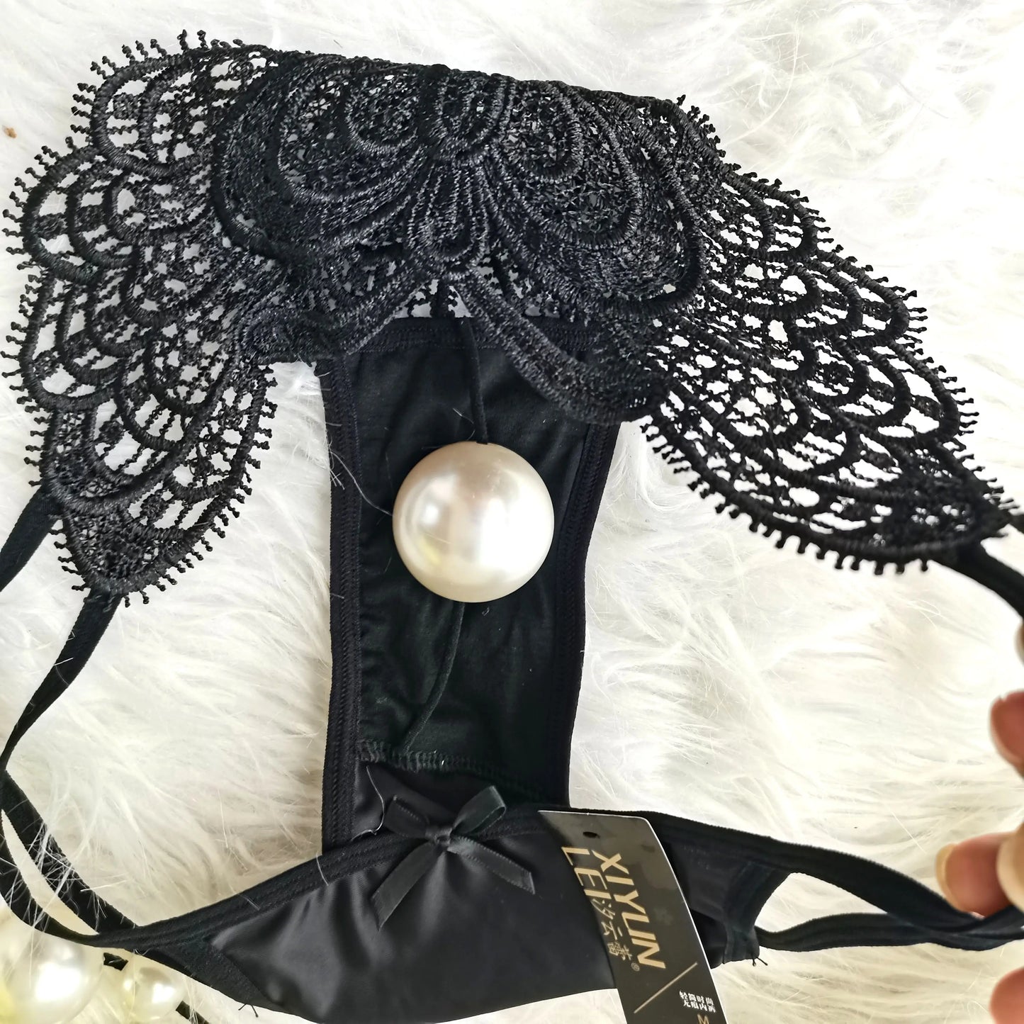 Customized Imitation Pearl Underwear Into The Body To Increase Massage Beads, Sexy Thong Tighten Briefs Thong  Panties Women