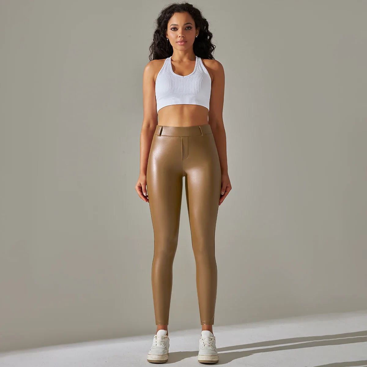 PU Leather Leggings Women Sexy Scrunch Butt Leggings Girls Faux Leather Pants High Waist Push Up Casual Leggings 6 Color