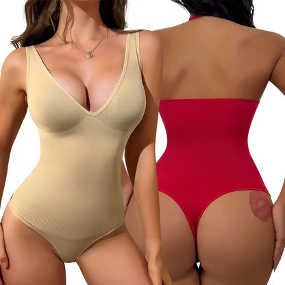 Sexy Thong Bodysuit Tummy Control Women Shapewear Halter Neck Flat Belly Body Shaper Slimming Flat Belly Underwear Open Crotch