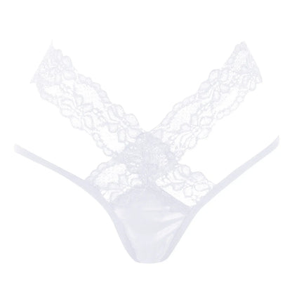 Sexy Embroidery Lace Mesh G-String Low Rise Hollow Out Thongs Transparent Plus Size T Back Hot Sexy Temptation Panties For Women