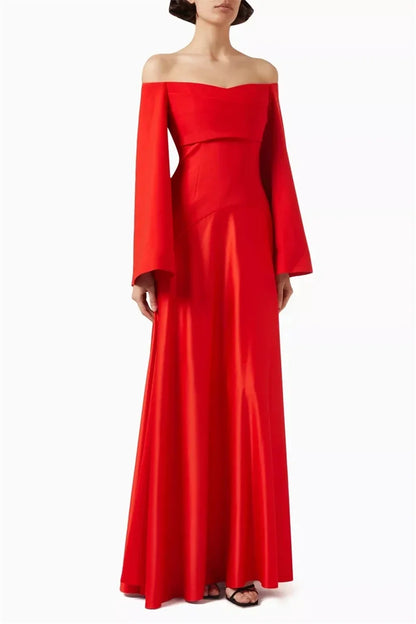 Customized Off Shoulder Long Evening Dresses Elegant Formal Occasion Prom Gowns Wedding Party Dress for Women فساتين سهرات