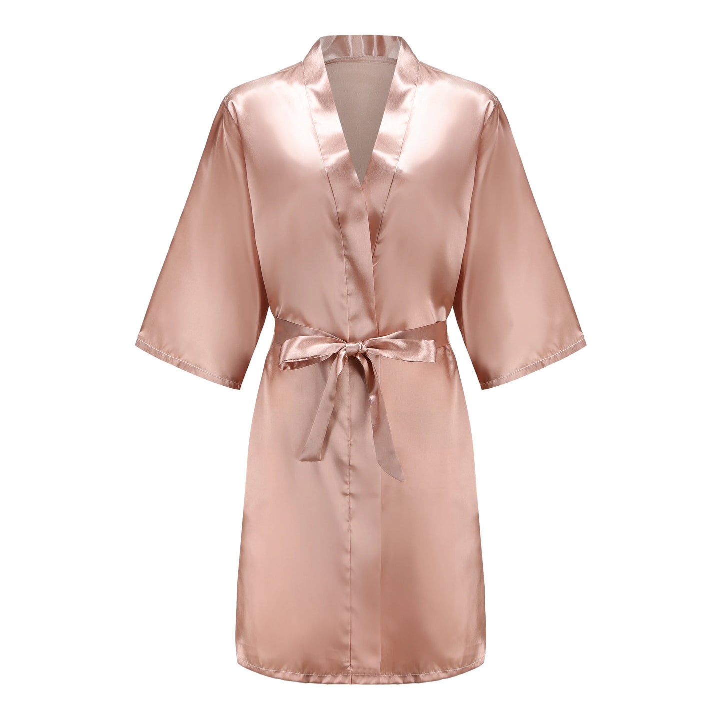 Wedding Party Team Bride Robe With Black Letters Kimono Satin Pajamas Bridesmaid Bathrobe SP003