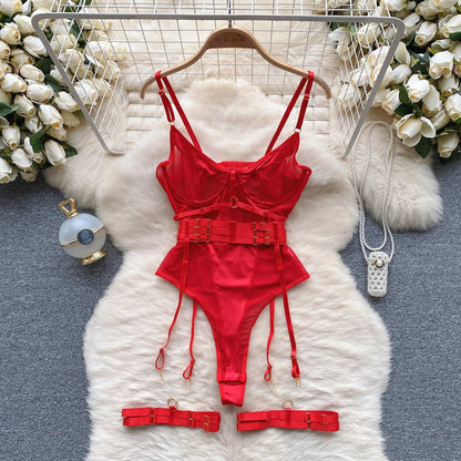 SINGREINY Women Underwear Erotic Playsuits Fashion Strap Backless Sheer Lingerie Nightwear Transpareant Hollow Out Sexy Bodysuit