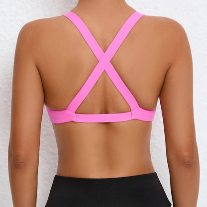 Sport Bra Women Seamless Gym Anti-sweat Breathable Yoga Shockproof Crop Top Fitness Push up Workout Underwear Blue Gray Red Pink