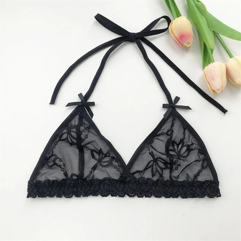 Custom Name Crystal Letter Thong Lace tie Hanging neck Bikini Bra Panties Sexy Personalized Name G-String Underwear Bra Set