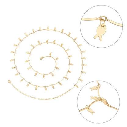 Versatile Peach Heart Sexy Body Chain Ladies' Summer Beach Bikini Body Accessories Simple Love Zircon Tassel Waist Chain
