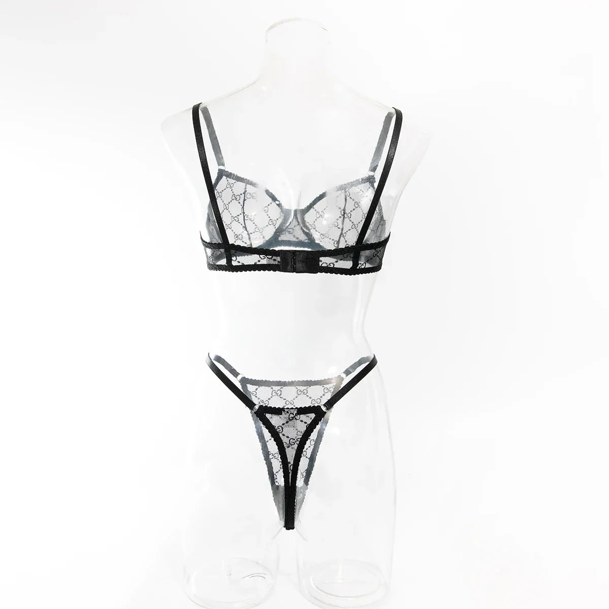 Krasapt New Arrival Ultra-thin Mesh See-through Plaid Bra And G-string Sexy Lingerie Sets Fancy Intimate Erotic set Onlyfans Kit