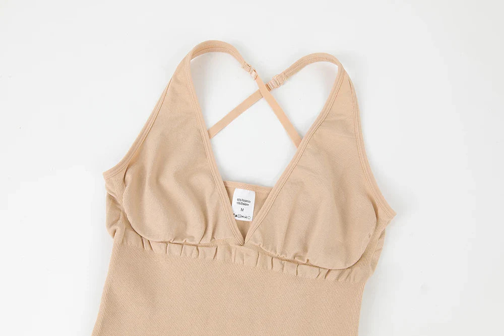 Sexy Thong Bodysuit Tummy Control Women Shapewear Halter Neck Flat Belly Body Shaper Slimming Flat Belly Underwear Open Crotch