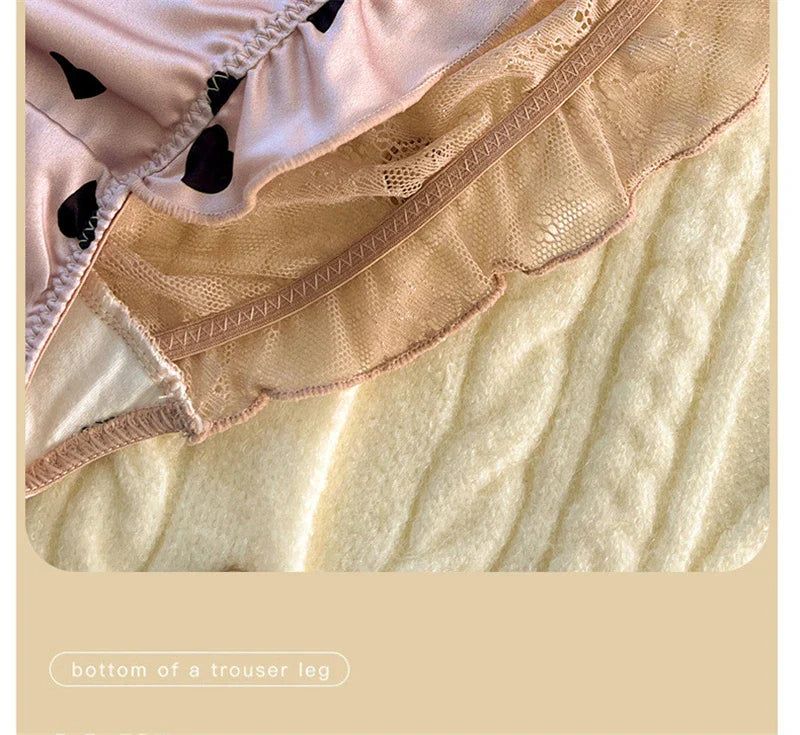 Sexy lingerie women Satin tangas lace ropa interior femenina sweet calzones para mujer plus size panties heart underwear women