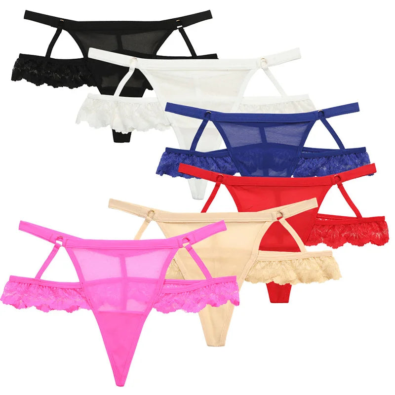 ALLTOOALL Women Sexy Panties Lace Underwear Female Seamless Lingerie Low Waist Transparent Hollow Out G-string Thongs Underpants