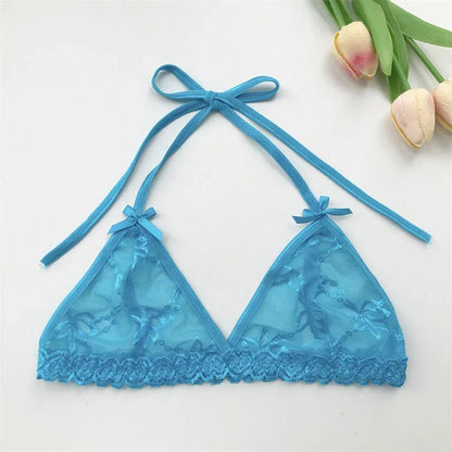 Custom Name Crystal Letter Bra and Panties Sets Sexy Lace Halter Bra Thong Personalized Customized Name Underwear G-String Gift