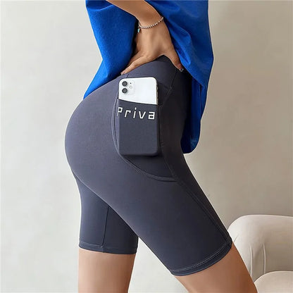 Women Yoga Sports Shorts High Waist Fitness Shorts Casual Streetwear Short Trousers Female Tight Shorts For Ladies Workout Pants