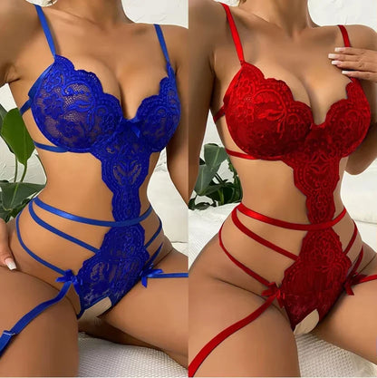 Ultra-Hot Sexy Lingerie for Women: Seductive Lace Open Bra Set, Alluring Ruffle Transparent Underwear & Provocative Erotic Bodys