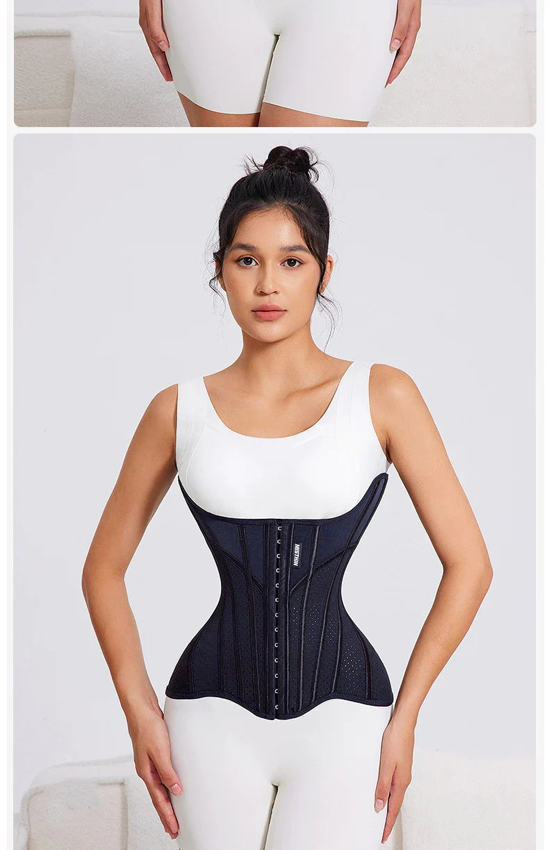 MISTHIN U-shaped Waist Trainer Corset Women Shapers Lifted Waist Trainer Steel Bone Slimming Breathable Mesh Women's Shapewear