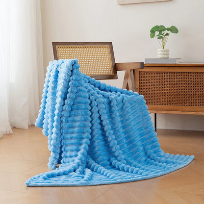 1pc flannel blanket - soft, comfortable, warm nap blanket, Christmas exquisite gift blanket, available in multiple colors