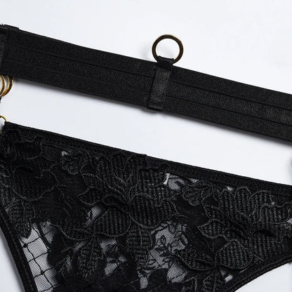 Lady Floral Lace Embroidery Lingerie Sets Women See-through Bra and Panty Set Underwear Sexy Hot Intimates Erotic Sexy Porn Suit