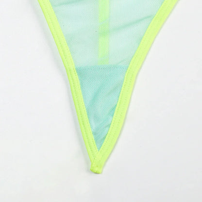 Diccvicc Long Sleeve Lingerie Sexy Sheer Mesh Porn Top Crotchless Skirt Naked Bandage Women Underwear Uncensored Erotic Costume