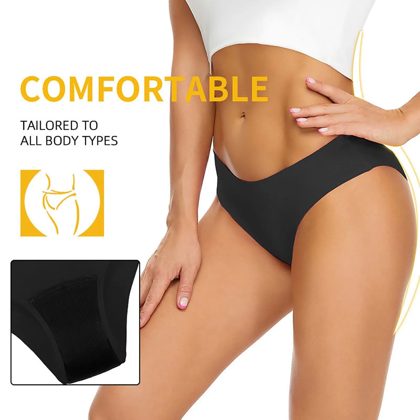 Swimwear Women High Bikini Waist Menstrual Leakproof Bikini Bottom Absorbent Short Pants Swimming Beach Bathing Swimsuit