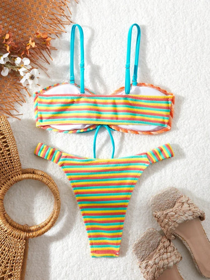 2025 Beach Bikini Carnival Party New Outdoor European, American, Japanese and Korean New Sports Bikini Casual Style