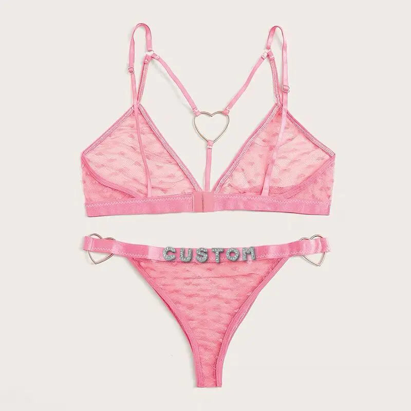Custom Thong with Name Bikini Sets For Women Fashion Letters Customized Personalised Heart Swimwear Pool Party Body Jewelry