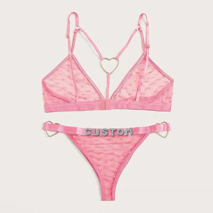 Custom Thong with Name Bikini Sets For Women Fashion Letters Customized Personalised Heart Swimwear Pool Party Body Jewelry