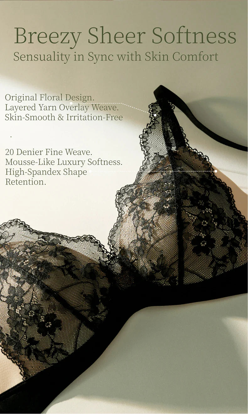SUJIIN Sexy Push Up Lace Bras for Women Summer Wireless Plunge Deep V Small Chest Bra Lady French Breathable Lingeries MX326