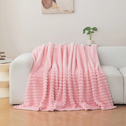 1pc flannel blanket - soft, comfortable, warm nap blanket, Christmas exquisite gift blanket, available in multiple colors