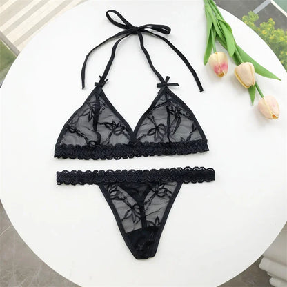 Custom Name Crystal Letter Bra and Panties Sets Sexy Lace Halter Bra Thong Personalized Customized Name Underwear G-String Gift