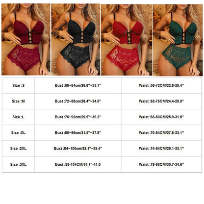 Lace Sexy Lingerie Sets For Women 2 Piece Sexy Bandage Lace Wireless Set Hollow Erotic Costumes секси комплект женского белья