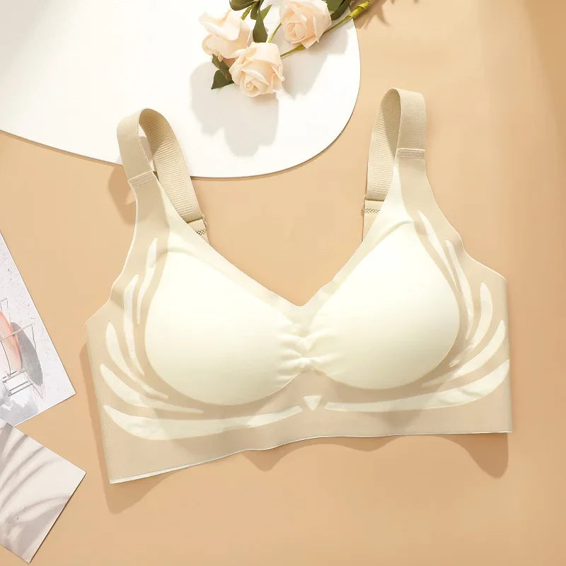 Plus Size Super Gather Push Up Bras Women Soft Support Seamless Underwear Female Full Cup Lift-Up Bras No Steel Sleepwear