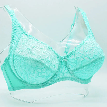Womens Bras Ultra-Thin Perspective Deep V Lace Sheer Plus Size Bra Female Underwear Sexy Lingerie BH Tops 70-100 B C D E F Cup