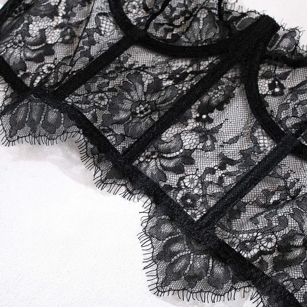 Krasapt Sexy Black Lace Lingerie Two Piece Sets Fancy Lace Underwear Erotiic Bras And Panties Transparent Attractive Bilizna Set