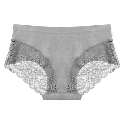 TrowBridge 3PCS/Set Women's Panties Exquisite Lace Underwear Sexy Lingerie Big Size Sweet Silk Satin Briefs Soft Cozy Underpants