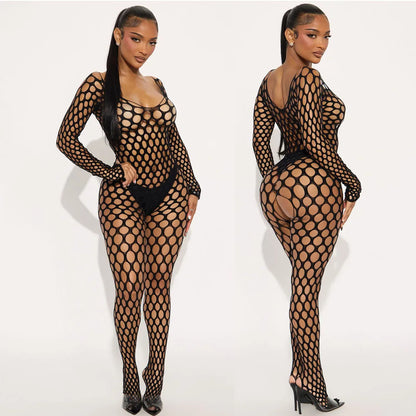 Sexy Body Lingerie Bodysuit Underwear Stocking Tight Sexy Transparent Pornos Suit Women Intimates Hose Black Mesh Bodystocking