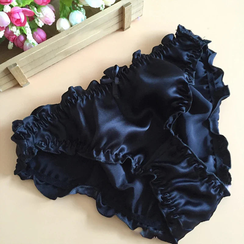 Women'S Panties 100% Mulberry Silk Sexy Underwear Female Soft Smooth Lingerie Low-Waist Solid Color Ladies Sensual Briefs