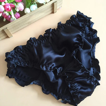 Women'S Panties 100% Mulberry Silk Sexy Underwear Female Soft Smooth Lingerie Low-Waist Solid Color Ladies Sensual Briefs