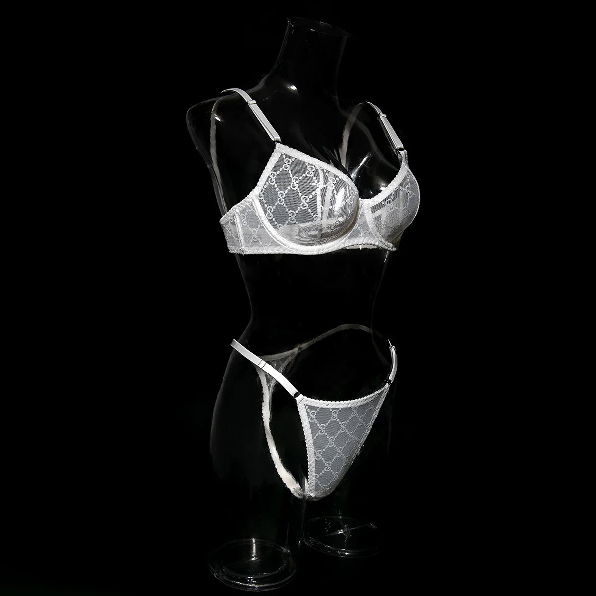 Ultra-thin Sexy Porn Lingerie 2Pcs Sets Seamless Mesh See-Through Bras And Thongs Erotic Underwear Outfits Adult Hot Sex Suit