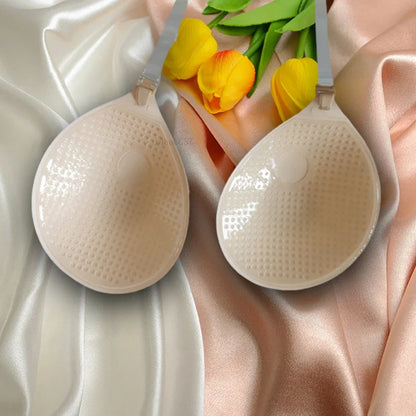 Invisible Adhesive Bra for Women Backless Strapless Push Up Sticky Silicone Wedding Underwear with Transparent Strap Reusable
