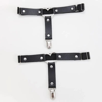Punk Metal Tassel Pendant Pink PU Leather Choker Collar Sexy Spiked Neck Strap Clavicle Men Necklaces for Women Gothic Jewelry