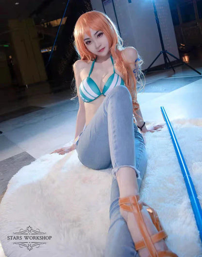 Anime Two Years Later Nami Cosplay Bra Women Rope Strap Brassiere Breast Form Bust Bodice For Halloween