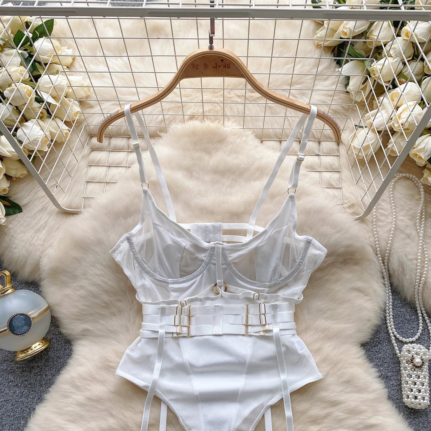 SINGREINY Women Underwear Erotic Playsuits Fashion Strap Backless Sheer Lingerie Nightwear Transpareant Hollow Out Sexy Bodysuit