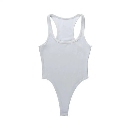 Sleeveless Knit Bodysuit Hot Summer Sexy Bodycon Off Shoulder Halter Tops Casual Street Bodice For Women ClubWear