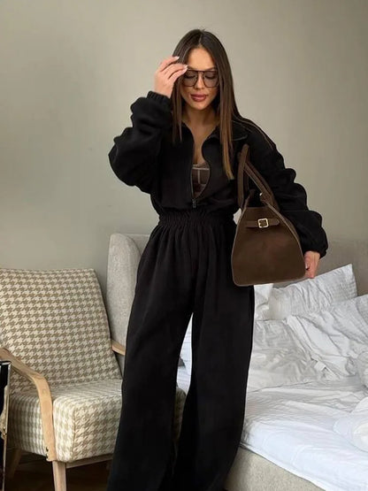 Zekye Woman Clothing New Fashion Long-sleeved Jumpsuit Women's Casual Semi-open Elastic Waist Jumpsuit Elegant Woman Jumpsuit