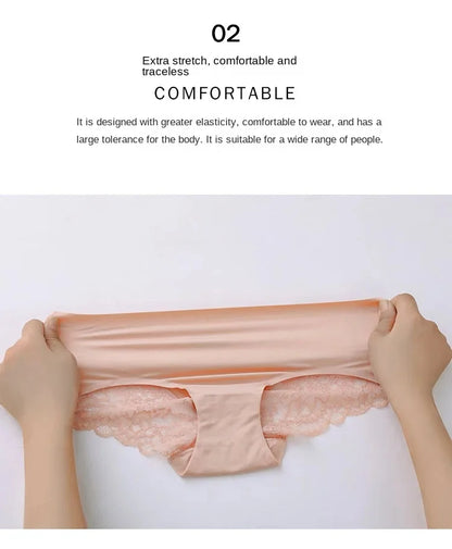 Set/lot Seamless WomenComfort Lace Briefs  Hollow Out Panties Set Underwear Low Rise Female Sport Panty Soft Lady Lingerie Sexy