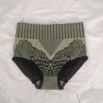 1pcs Women Lace Print Panties High Waist Tummy Control Briefs Female Seamless Ventilate Shaping Underpants Butt Lifter Underwear