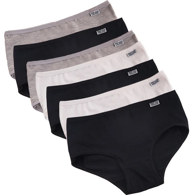 7Pcs/Lot Plus Size Underwear Women's Panties Cotton Girl Brief Sexy Lingeries Shorts Underpant Solid Panty Female Intimate M-4XL