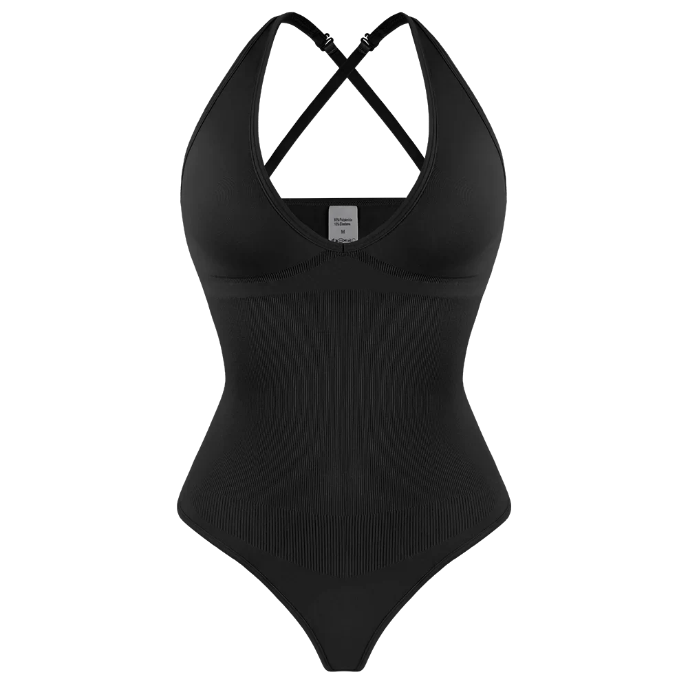 Sexy Thong Bodysuit Tummy Control Women Shapewear Halter Neck Flat Belly Body Shaper Slimming Flat Belly Underwear Open Crotch