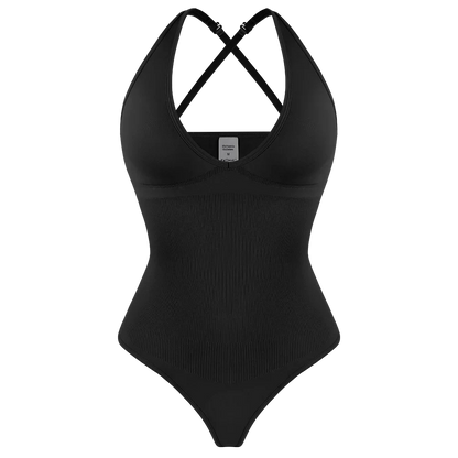 Sexy Thong Bodysuit Tummy Control Women Shapewear Halter Neck Flat Belly Body Shaper Slimming Flat Belly Underwear Open Crotch