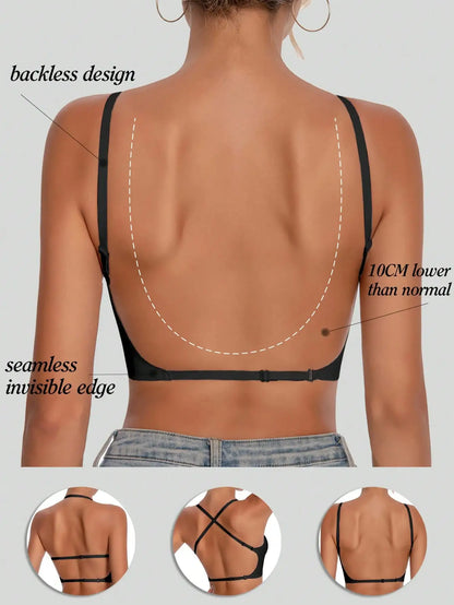 Women's Seamless Backless bra backless strapless underwear Summer bra,Bra For Wedding Dress