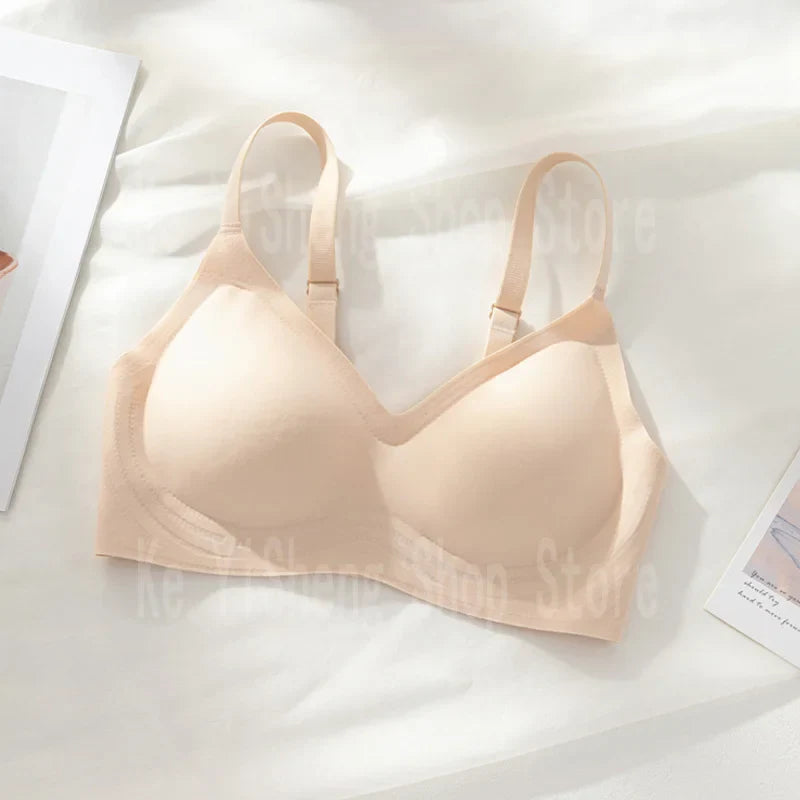 Small breast seamless bra Women's small breast push-up comfortable non-underwire soft support closed breast bra